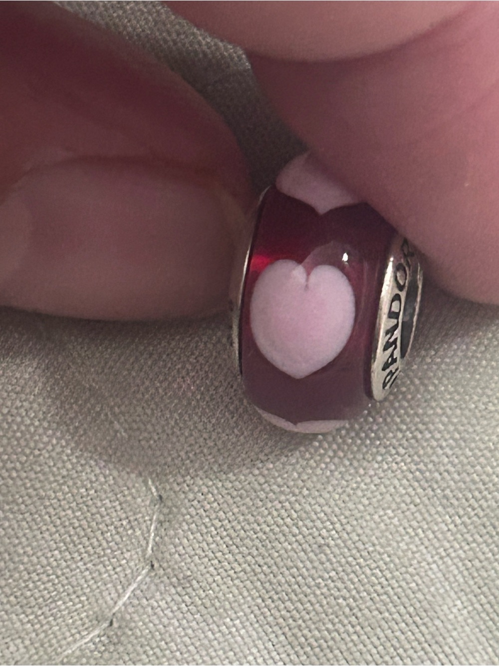 Pandora Pink Heart Murano Glass Charm - Picture 2 of 3